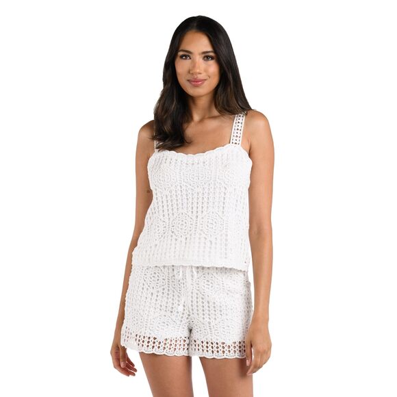 La Blanca Other - La Blanca Tank Top Swimsuit Cover Up Ivory Waverly XL